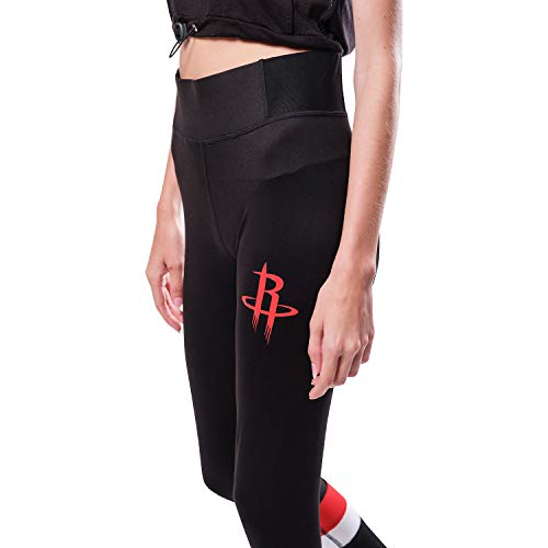 Ultra Game NBA Houston Rockets Womens Leggings Perimeter Fitness Sport Yoga Pants, Black, Large