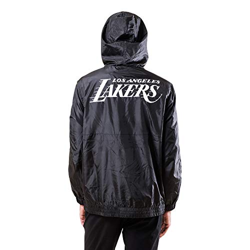 Ultra Game NBA Los Angeles Lakers Mens Quarter Zip Pullover Hoodie Windbreaker Jacket, Black, S