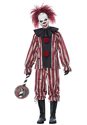 Men's Nightmare Clown Costume Large Red