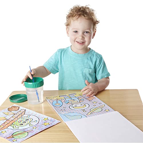 Melissa and Doug My First Paint With Water Kids' Art Pad With Paintbrush - Pirates, Space, Construction, and More