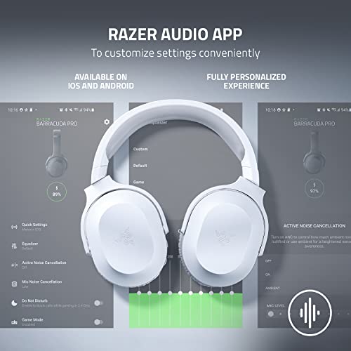 Razer Barracuda X Wireless Gaming and Mobile Headset (PC, Playstation, Switch, Android, iOS): 2022 Model - 2.4GHz Wireless + Bluetooth - Lightweight 250g - 40mm Drivers - 50 Hr Battery - Mercury White