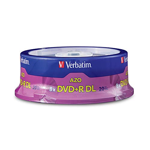Verbatim DVD+R DL 8.5GB 8X with Branded Surface - 20pk Spindle