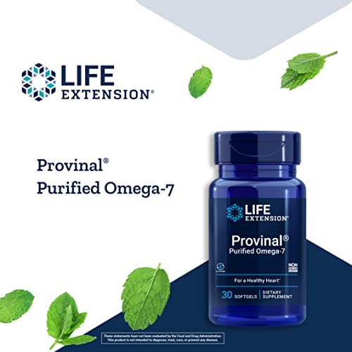 Provinal Purified Omega-7 - Daily Essential Omega 7 Fatty Acids Supplement, Palmitoleic Acid Fish Oil For Heart Health and Inflammation Management - Gluten-Free, Non-GMO - 30 Softgels Month Supply