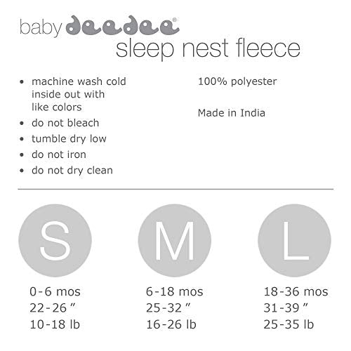 baby deedee Sleep Nest Fleece Baby Sleeping Bag, Ivory, 18-36 Month
