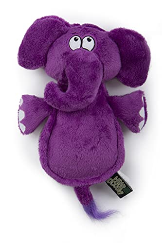 Hear Doggy Flatties with Chew Guard Technology Dog Toy, Elephant, Purple, Large (58547)