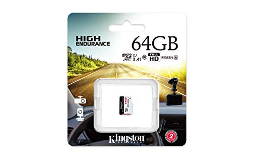 Kingston High Endurance 64GB MicroSD SDXC Flash Memory Card High Performance, 1080P, Full HD, Up to 95MB/S Read, (SDCE/64GB)