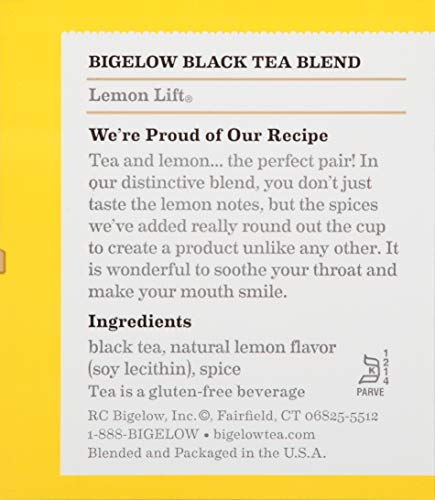 Bigelow Lemon Lift Black Tea, Caffeinated, 20 Count (Pack of 6), 120 Total Tea Bags
