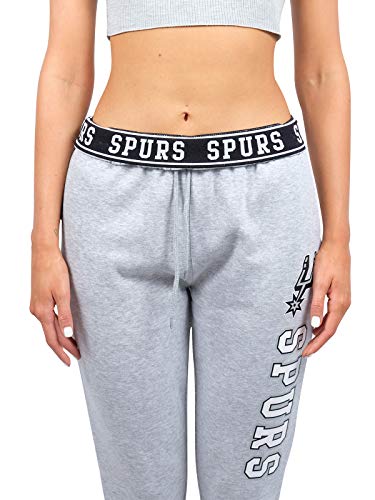 Ultra Game NBA San Antonio Spurs Womens Jogger Pants Active Basic Fleece Sweatpants , Heather Gray, Large