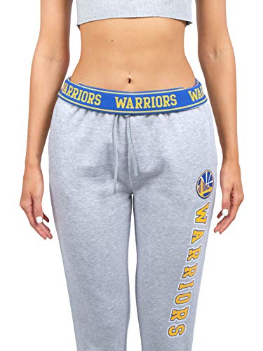 Ultra Game NBA Golden State Warriors Womens Jogger Pants Active Basic Fleece Sweatpants , Heather Gray, Large