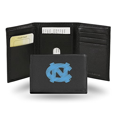 NCAA Rico Industries Embroidered Leather Trifold Wallet, North Carolina Tar Heels