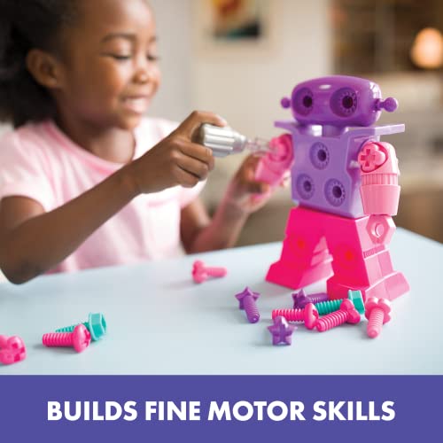 Educational Insights Design and Drill Sparklebot Robot Toy, 23-Piece Set, Kids Drill Sets, STEM Toys, Gift for Kids Ages 3+
