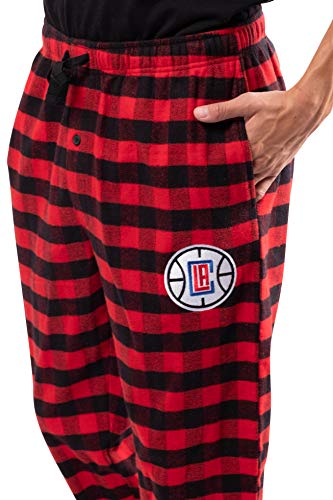 Ultra Game NBA Los Angeles Clippers Mens Sleepwear Super Soft Flannel Pajama Loungewear Pants, Team Color, XX-Large