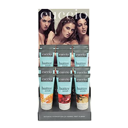 Cuccio Naturale Butter Scrub - Exfoliates And Hydrates - For Softer, Radiant Looking Skin - Infuses Moisture Into Dry Skin - Non-Oily 24 Hour Hydration - Creamy - Pomegranate And Fig - 4 Oz