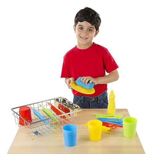 Melissa and Doug Let's Play House Wash and Dry Dish Set (24 pcs)