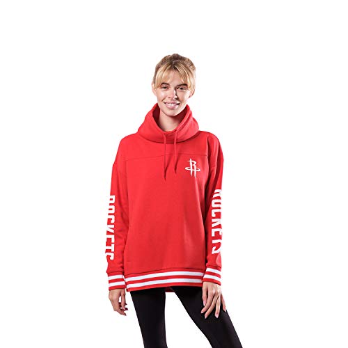 Ultra Game NBA Houston Rockets Womens Quarter Zip Fleece Pullover Sweatshirt with Zipper, Team Color, Medium