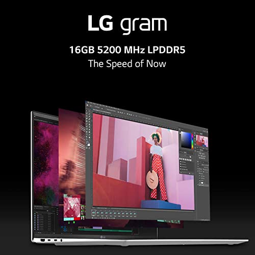 LG gram (2022) 14Z90Q Ultra Lightweight Laptop, 14' (1920 x 1200) IPS Display, Intel Evo 12th Gen i7 1260P Processor, 16GB LPDDR5, 512GB NVMe SSD, FHD Webcam, WiFi 6E, Thunderbolt 4, Windows 11, Gray