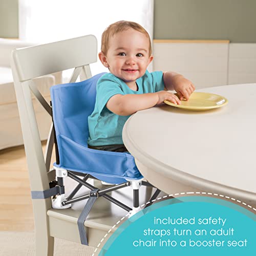 Summer Pop ‘n Sit Portable Booster Chair, Dusty Blue - Booster Seat for Indoor/Outdoor Use - Fast, Easy and Compact Fold