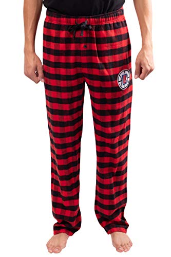 Ultra Game NBA Los Angeles Clippers Mens Sleepwear Super Soft Flannel Pajama Loungewear Pants, Team Color, XX-Large