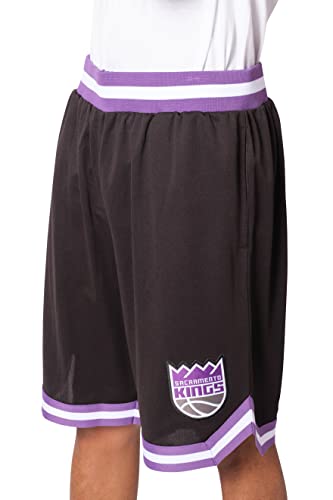Ultra Game NBA Sacramento Kings Mens Woven Basketball Shorts, Team Color, Large