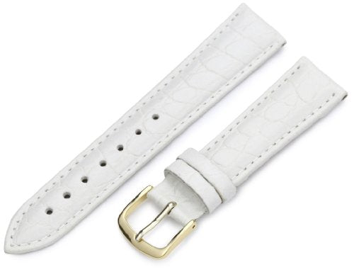 Hadley-Roma Women's LS-717 16mm White Crocodile Grain Watch Strap