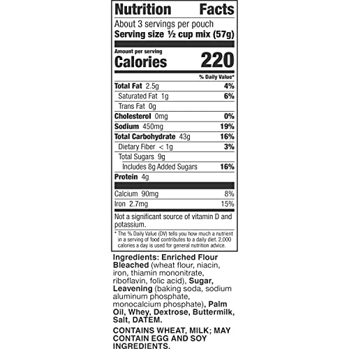 Betty Crocker Buttermilk Pancake Mix 6.75 oz Pouch (Pack of 9)