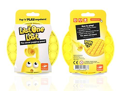 FoxMind Games Last One Lost, Yellow - The Original Push Pop Bubble Popping Sensory Pop It Fidget Toy Game - Autism ADHD Special Needs Stress Reliever, Silicone Bend, Squish, Squeeze Relax Toy Activity