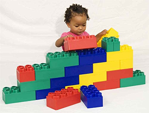 24pc Jumbo Blocks Preschool Set - 8' and 4' Large Building Blocks for Toddlers - Stackable - Creative and Educational Development for Children by Kids Adventure