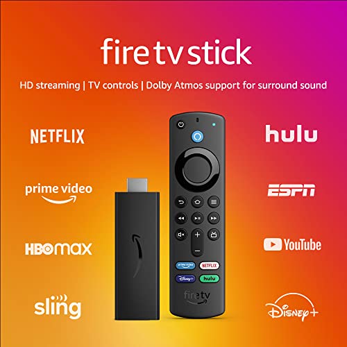 Fire TV Stick with Alexa Voice Remote (includes TV controls), free and live TV without cable or satellite, HD streaming device