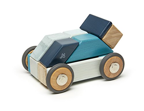 42 Piece Tegu Magnetic Wooden Block Set, Blues, 1-99 years old