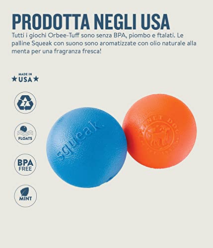 Planet Dog Orbee-Tuff Squeak Ball Blue Dog Fetch Toy