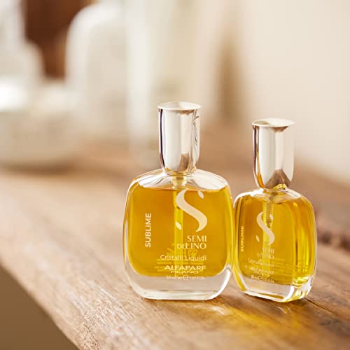 Alfaparf Milano Semi Di Lino Sublime Cristalli Liquidi Smoothing Hair Serum - Superior Finishing Hair Oil Treatment - Provides Brilliant Shine and Protection - Professional Salon Quality, 1.01 Fl Oz