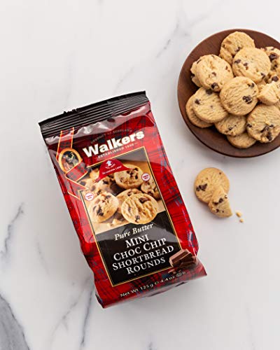 Walker's Shortbread Mini Chocolate Chip Cookies, Pure Butter Shortbread Cookies, 4.4 Oz (Pack of 6)