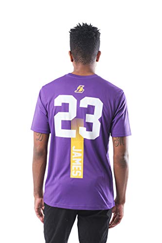 Ultra Game NBA Los Angeles Lakers - Lebron James Mens Active Tee Shirt, Team Color, Large