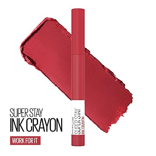 Maybelline New York, Super Stay Ink Crayon Matte Longwear Lipstick Makeup, Work for It, 0.04 Ounce, 140 worfor it, 0.04 ounces (Pack of 1)