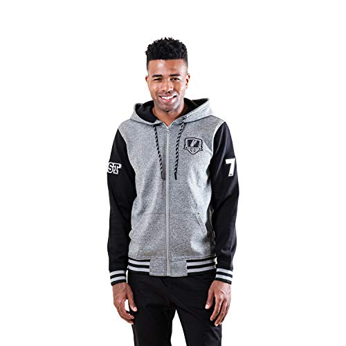 NBA San Antonio Spurs Mens Men's Full Zip Fleece Hoodie Letterman Varsity Jackett, Team Color, L
