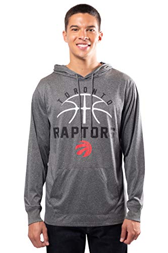 Ultra Game NBA Toronto Raptors Mens Super Soft Lightweight Pullover Hoodie, Heather Charcoal , XX-Large