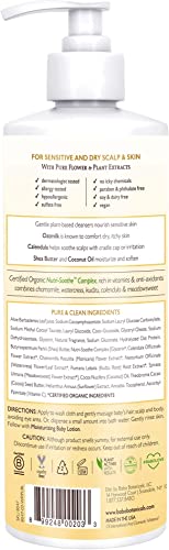 Babo Botanicals Moisturizing Plant-Based 2-in-1 Shampoo and Wash - with Organic Calendula and Oat Milk - For Babies, Kids and Adults with Sensitive or Dry Skin and Scalp - Hypoallergenic and Vegan - 16 fl. oz.