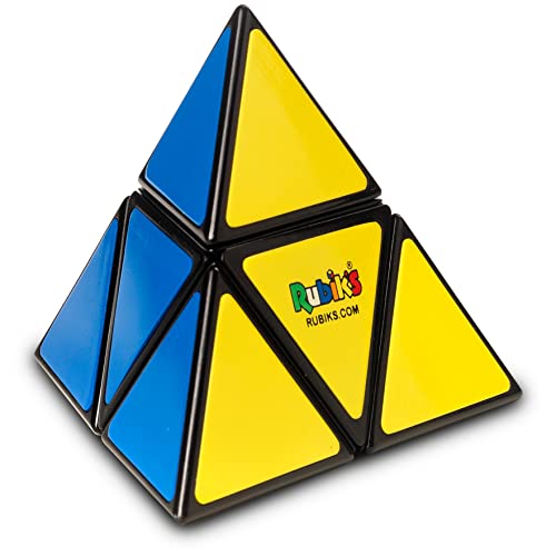 Rubik’s Pyramid, Pocket Color-Matching Triangular Travel Cubing Puzzle Retro Challenging Brain Teaser Fidget Toy, for Adults and Kids Ages 8 and up
