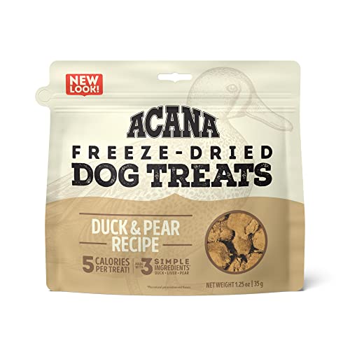 ACANA Singles Limited Ingredient Freeze-Dried Dog Treats, Duck and Pear, Biologically Appropriate and Grain Free