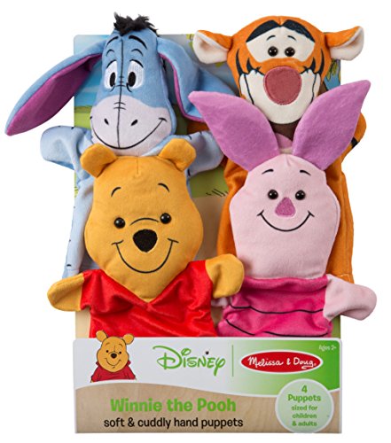 Melissa and Doug Disney Winnie the Pooh Soft and Cuddly Hand Puppets - Winnie The Pooh Toys, Soft Hand Puppets For Kids Ages 2+