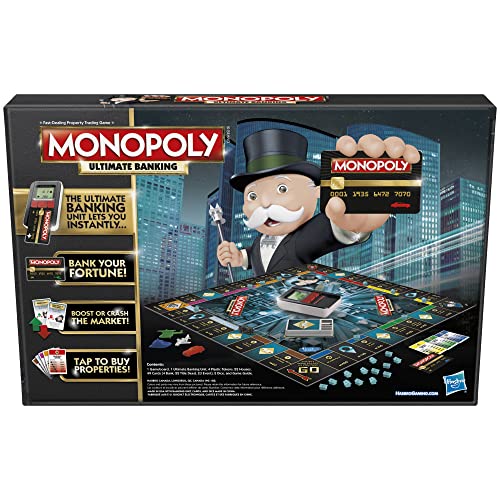 Monopoly Ultimate Banking Edition Board Game for Families and Kids Ages 8 and Up, Electronic Banking Unit (Amazon Exclusive)