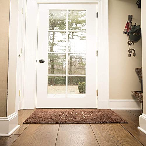 Dog Gone Smart Dirty Dog Microfiber Paw Doormat - Muddy Mats For Dogs - Super Absorbent Dog Mat Keeps Paws and Floors Clean - Machine Washable Pet Door Rugs with Non-Slip Backing | Large Mocha