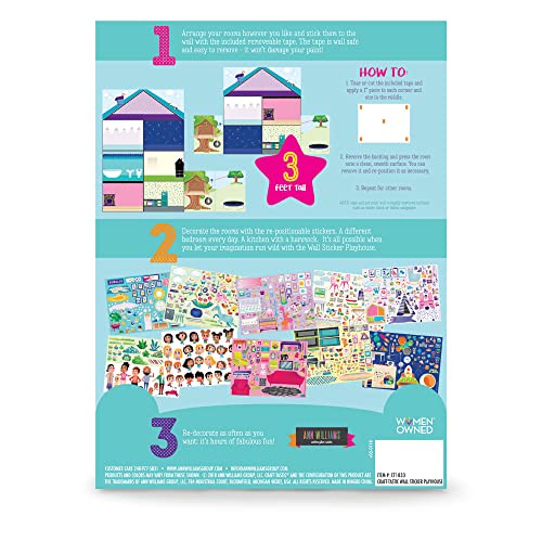 Craft-tastic Jr – Wall Sticker Playhouse – 3-Foot Tall Dreamhouse with Over 650 Reusable Stickers