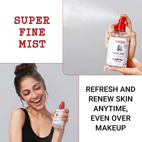 THAYERS Alcohol-Free Witch Hazel Facial Mist Toner with Aloe Vera, Rose Petal, 8 Ounce