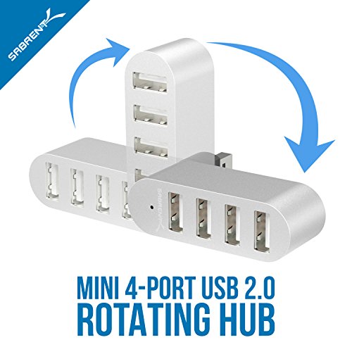 SABRENT Premium 4 Port Aluminum Mini USB 2.0 Hub [90°/180° Degree Rotatable] (HB-UMMC)