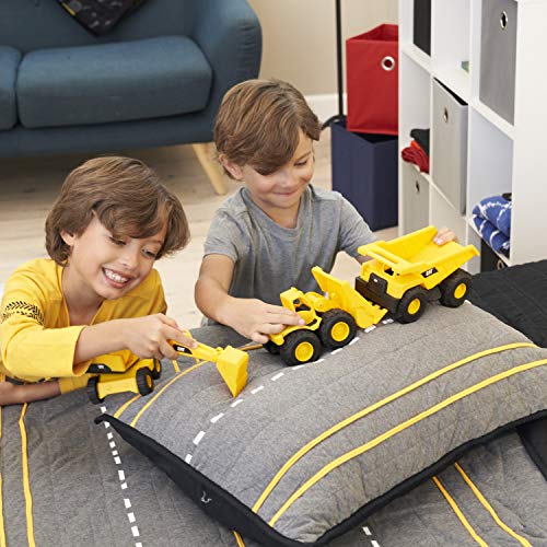 Cat Construction 7' Dump Truck, Loader and Excavator toys Combo Pack Yellow
