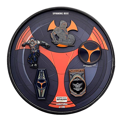 Marvel Studios: Black Widow 'Taskmaster' Metal-based with Enamel 5 Lapel Pin Set Comes in an Officially Licensed Spinning 16cm Circular Window Box(Amazon Exclusive)