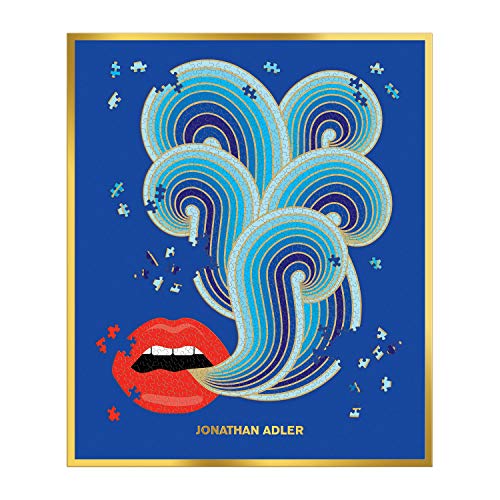 Jonathan Adler Lips Shaped Jigsaw Puzzle from Galison - Uniquely Shaped 750 Piece Jigsaw Puzzle for Adults, 21.5' x 27', Thick and Sturdy Pieces, Challenging and Fun Fun Indoor Activity