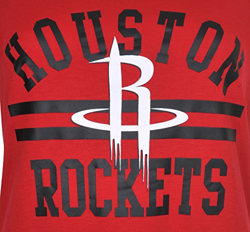Ultra Game NBA Houston Rockets Womens Box Out Varsity Stripe Tee Shirt, Team Color, Small