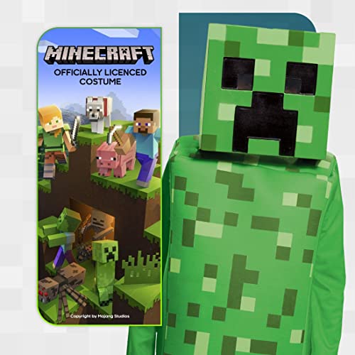 Creeper Deluxe Minecraft Costume, Green, Large (10-12)